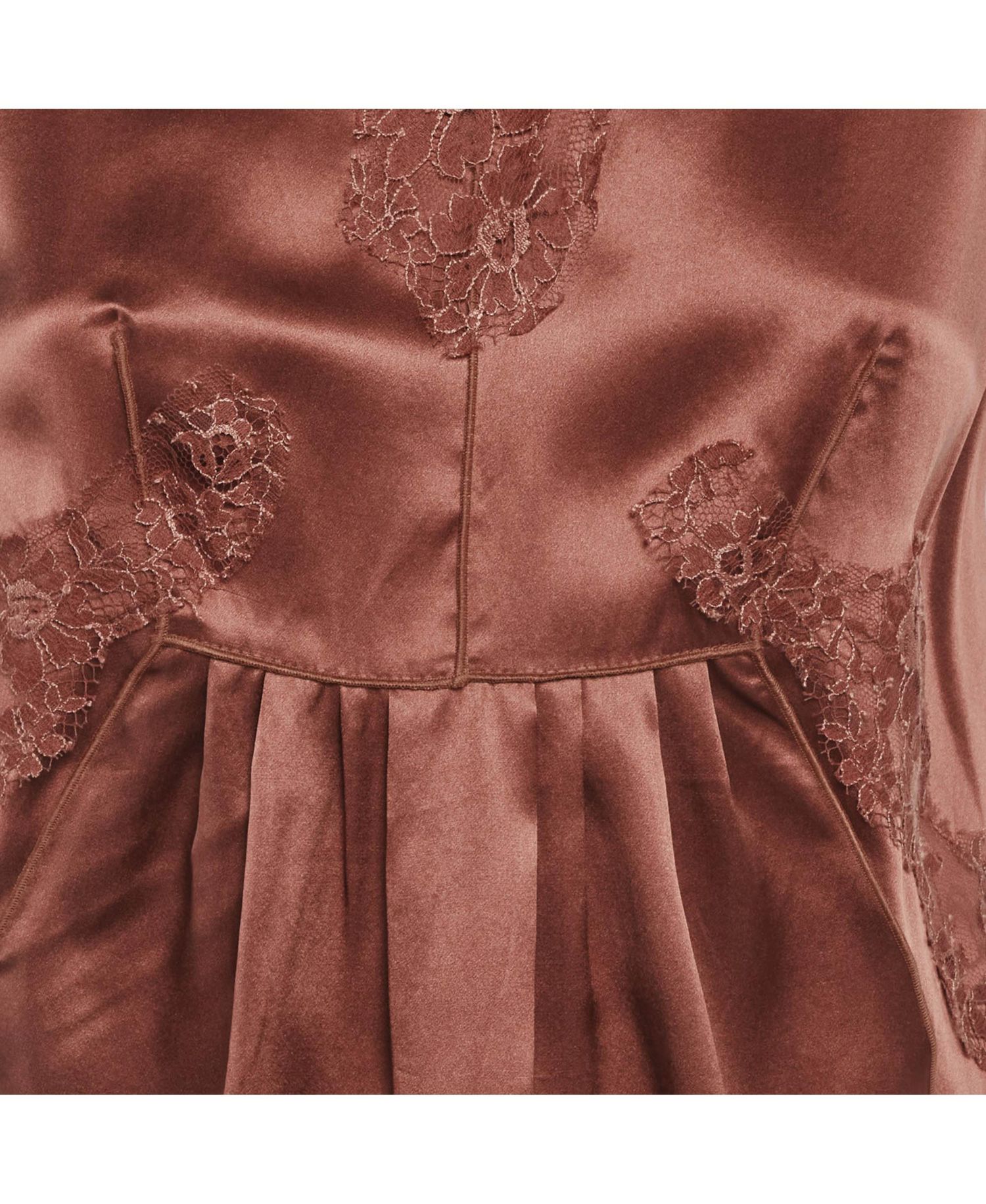 Women's Pre-Owned Dolce and Gabbana Satin Lace Detail Dress