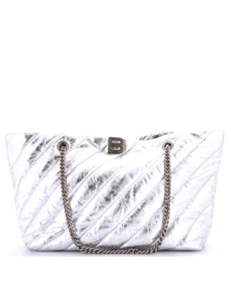 Medium Crush Carry All Chain Tote Quilted Leather