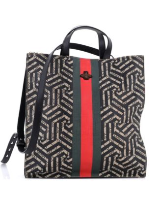 Convertible Soft Open Tote Caleido GG Coated Canvas