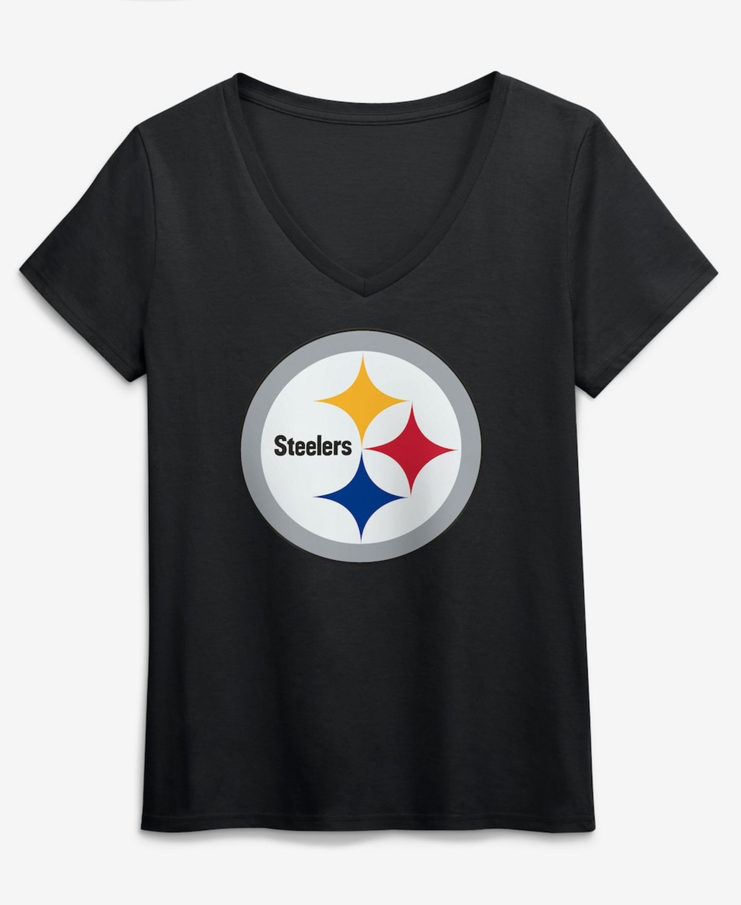 Женская футболка Logo Athletic Black Pittsburgh Steelers Primary Logo V-Neck — фото 1