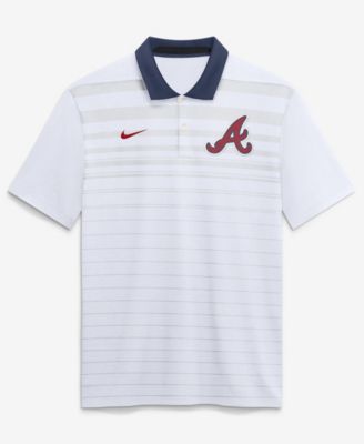 Men's White Atlanta Braves Vapor Striped Dri-FIT Polo Shirt