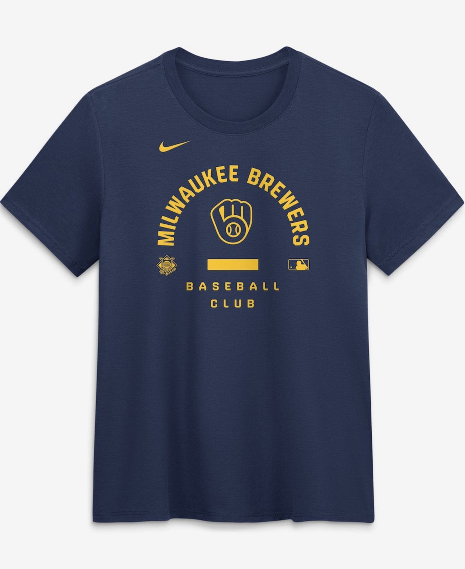 Women's Navy Milwaukee Brewers Authentic Collection Early Work Tri-Blend Dri-FIT T-Shirt