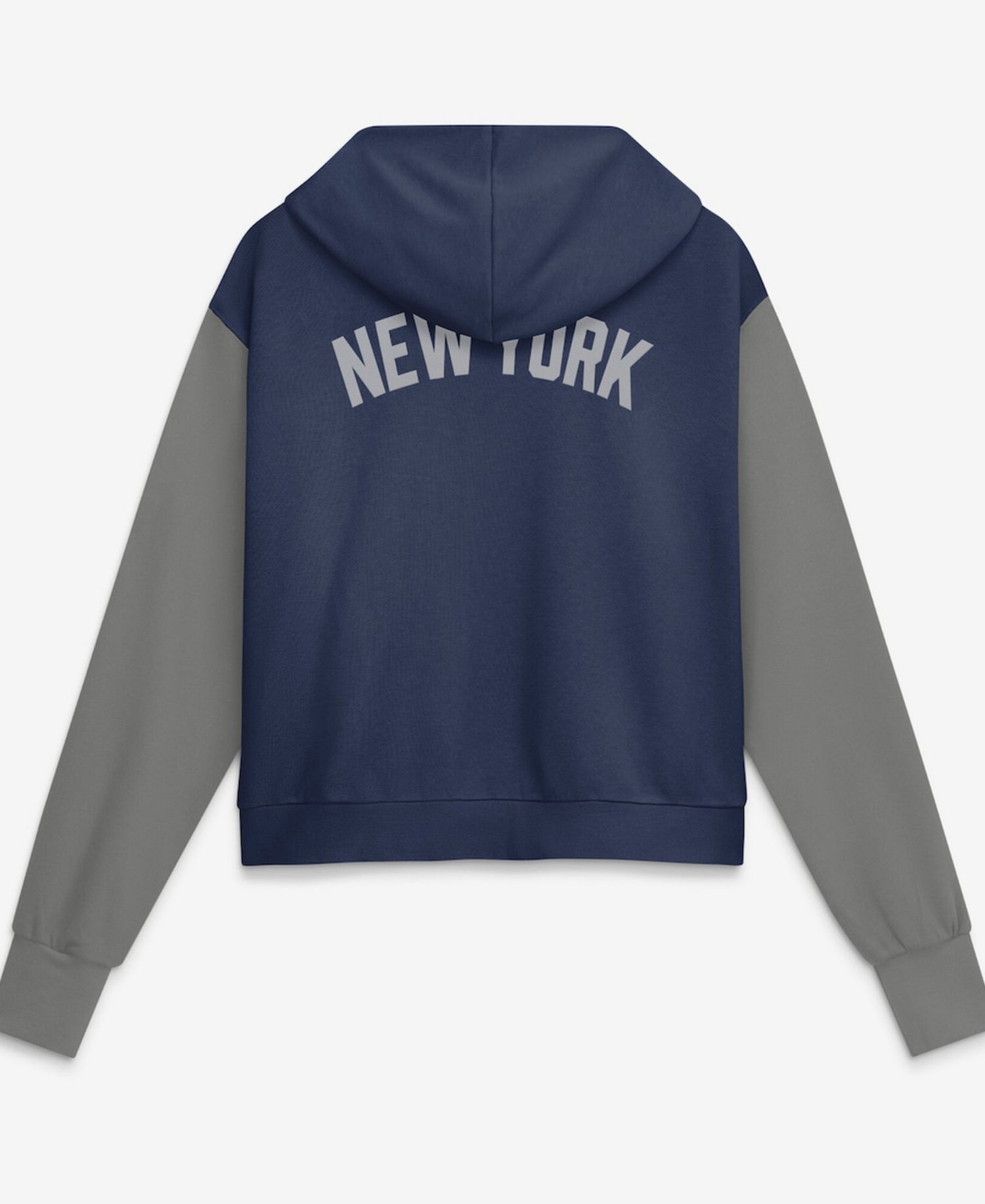 Women's Navy/Gray New York Yankees Cooperstown Collection Cropped Full-Zip Hoodie