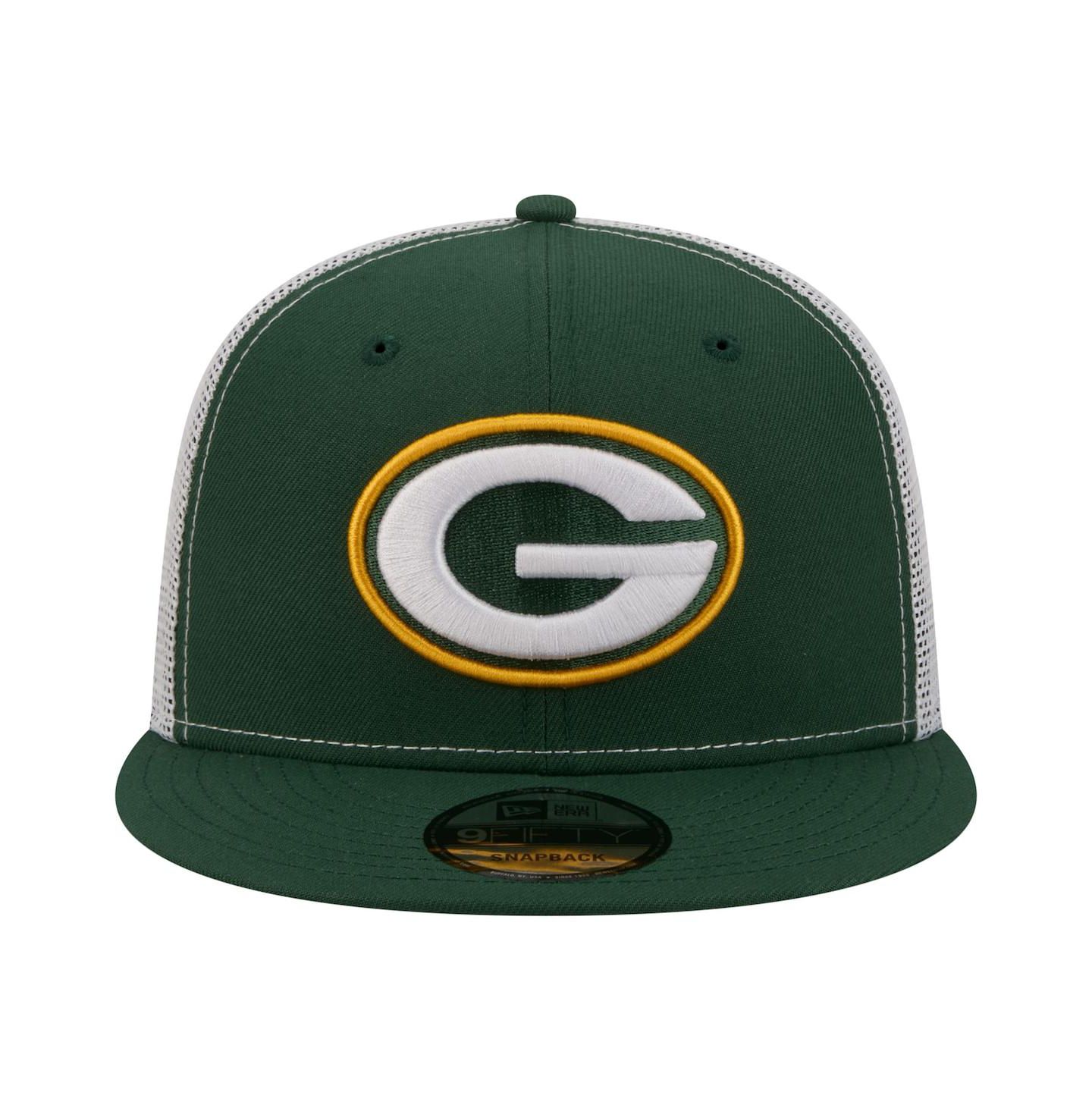 Мужская кепка New Era Green Green Bay Packers Core Team 9FIFTY Trucker Snapback Hat — фото 2