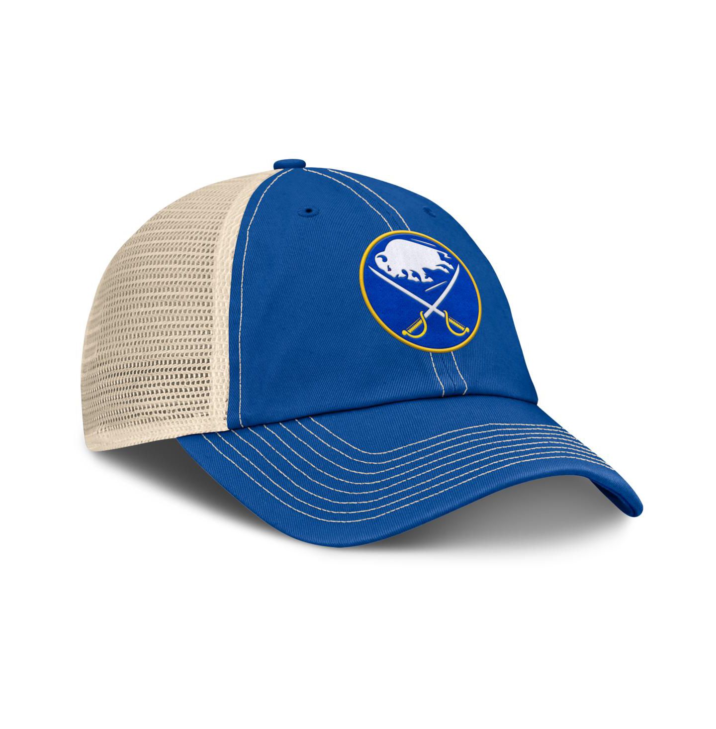 Мужская кепка Fanatics Royal/Natural Buffalo Sabres Rival Trucker Adjustable Hat — фото 3