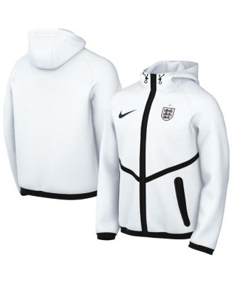 Men's White England National Team 2026 Anthem Mesh&nbsp;Dri-FIT Full-Zip Hooded Jacket
