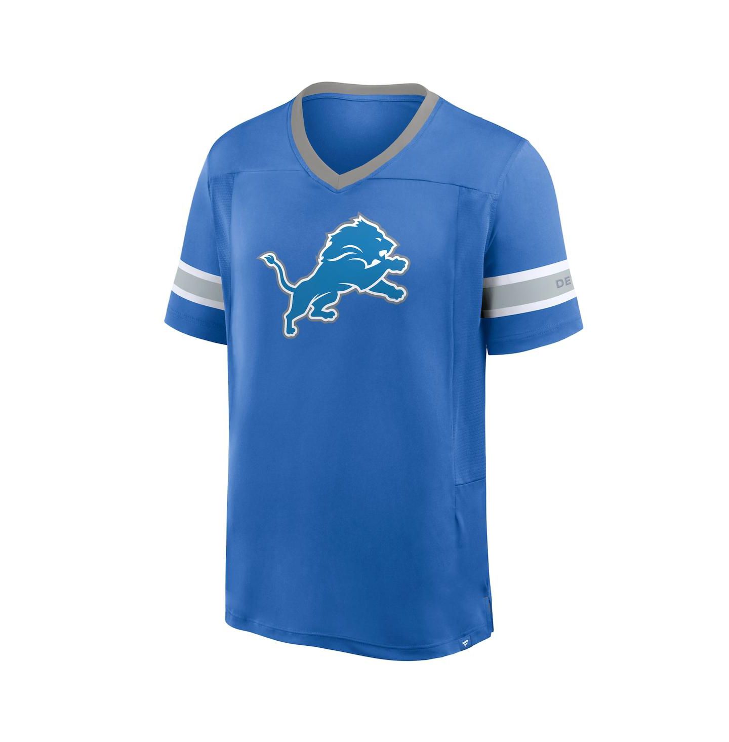 Мужская футболка Fanatics Blue Detroit Lions Hometown Premium Hashmark V-Neck — фото 2