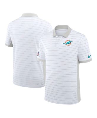 Men's White Miami Dolphins Sideline Victory Stripe Dri-FIT Polo Shirt