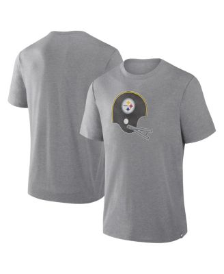 Men's Heather Gray Pittsburgh Steelers Vintage Heritage Tribute Tri-Blend T-Shirt