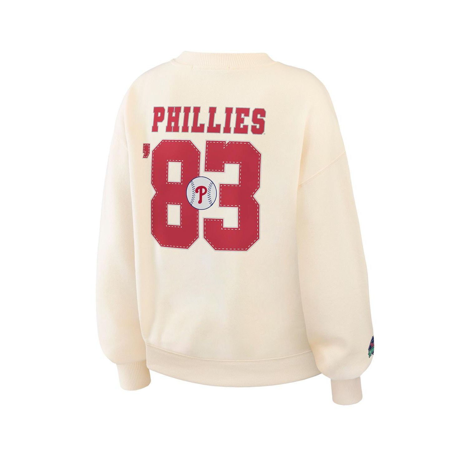 Women's Cream Philadelphia Phillies Heavyweight Crew Neck Sweatshirt