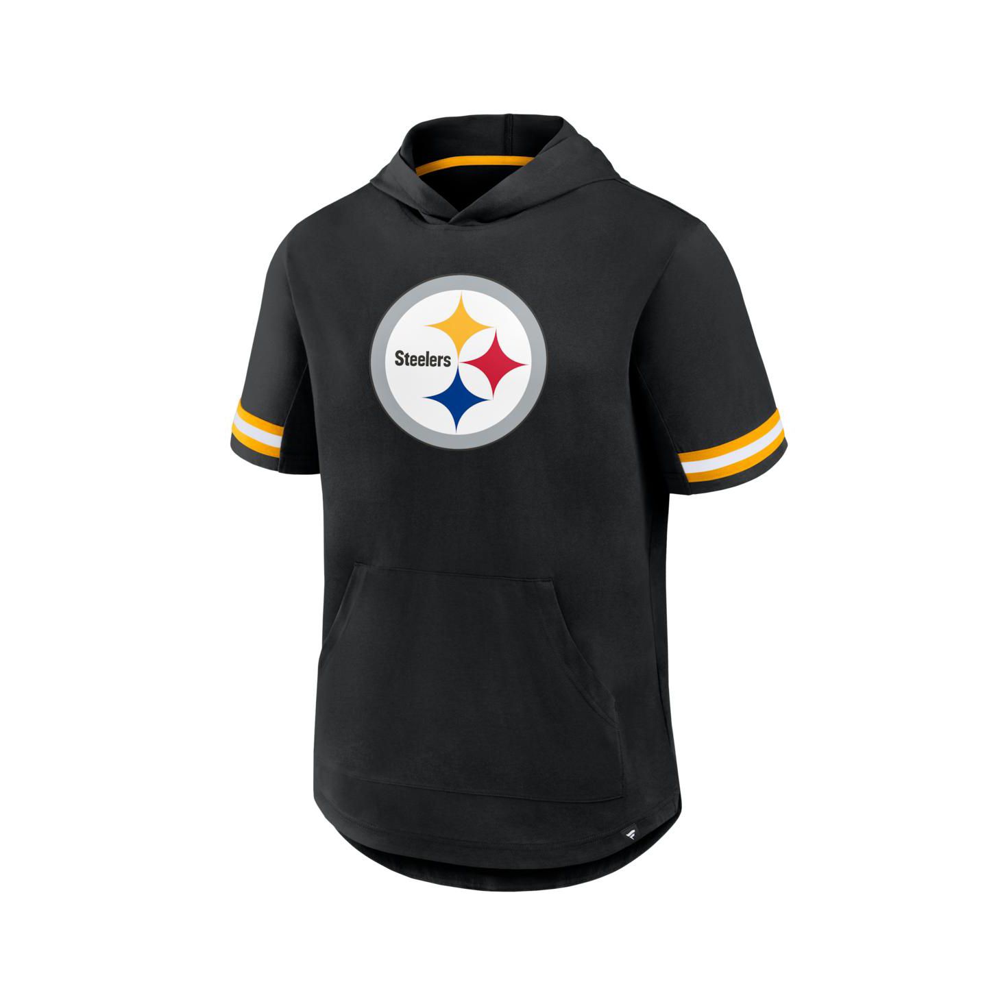 Мужская футболка Fanatics Black Pittsburgh Steelers Optimal Play Short Sleeve Hooded — фото 2