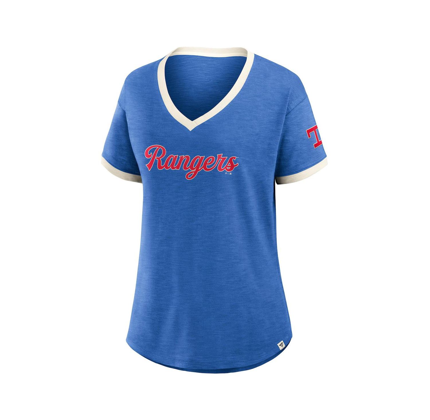 Women's Royal Texas Rangers Relaxed Fit Vintage Play&iquest; Slub V-Neck Fashion Top