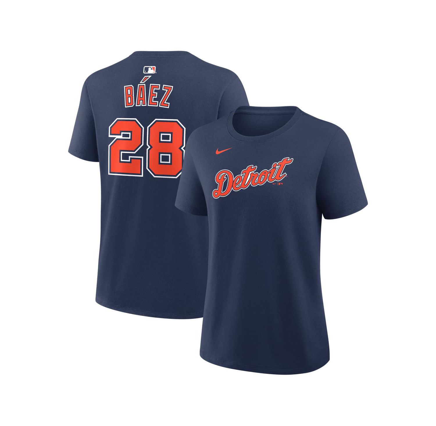 Women's Javier Báez Navy Detroit Tigers Name & Number T-Shirt