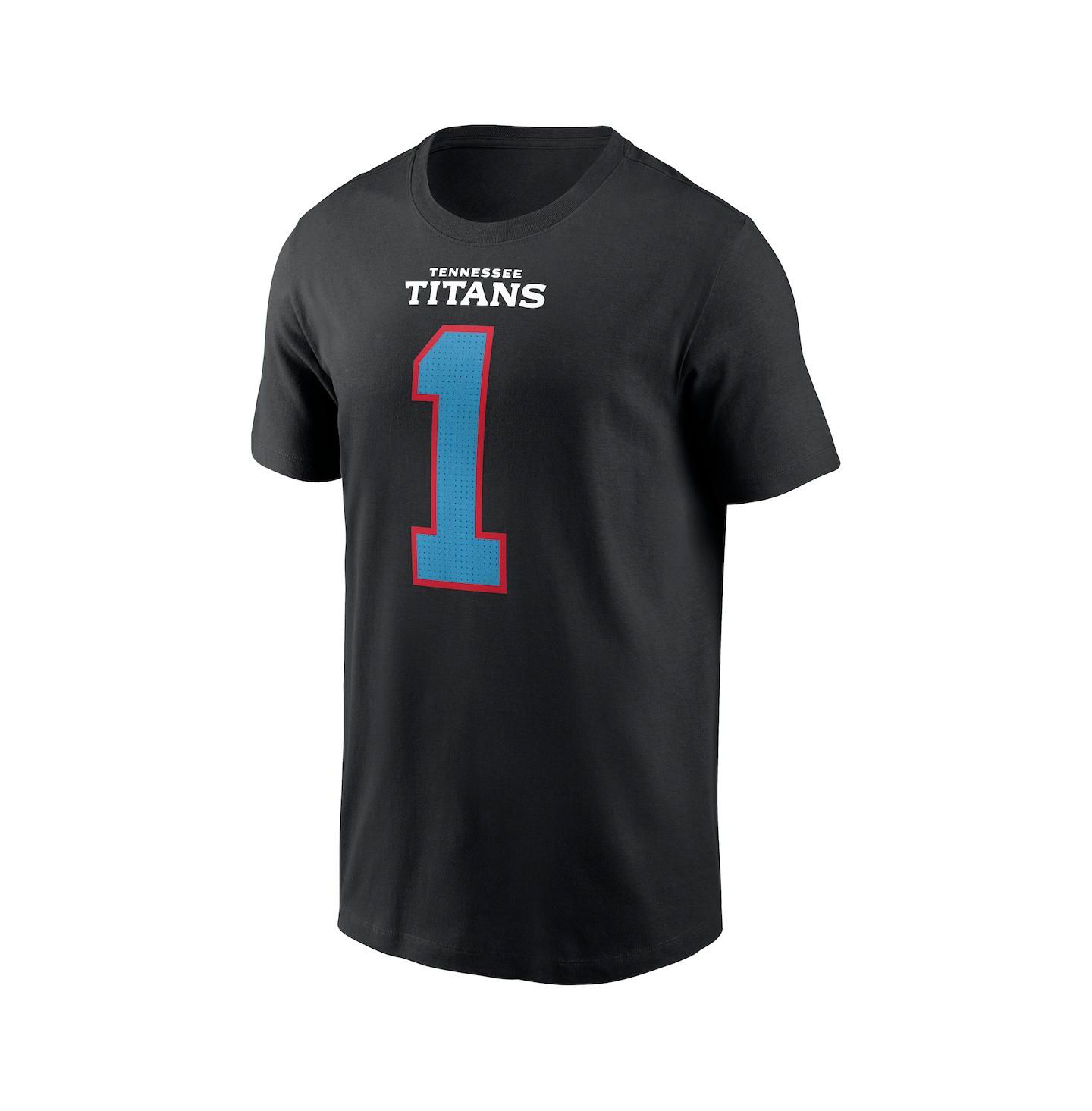 Мужская футболка Nike Cam Ward Black Tennessee Titans Carbon Name & Number — фото 2