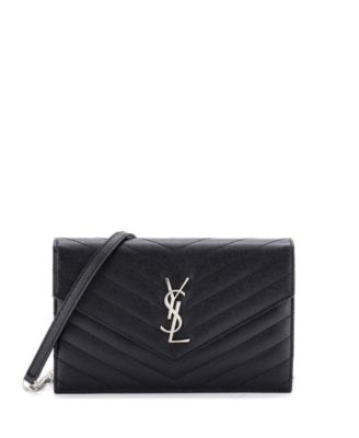 Small Classic Monogram Wallet on Chain Matelasse Chevron Leather