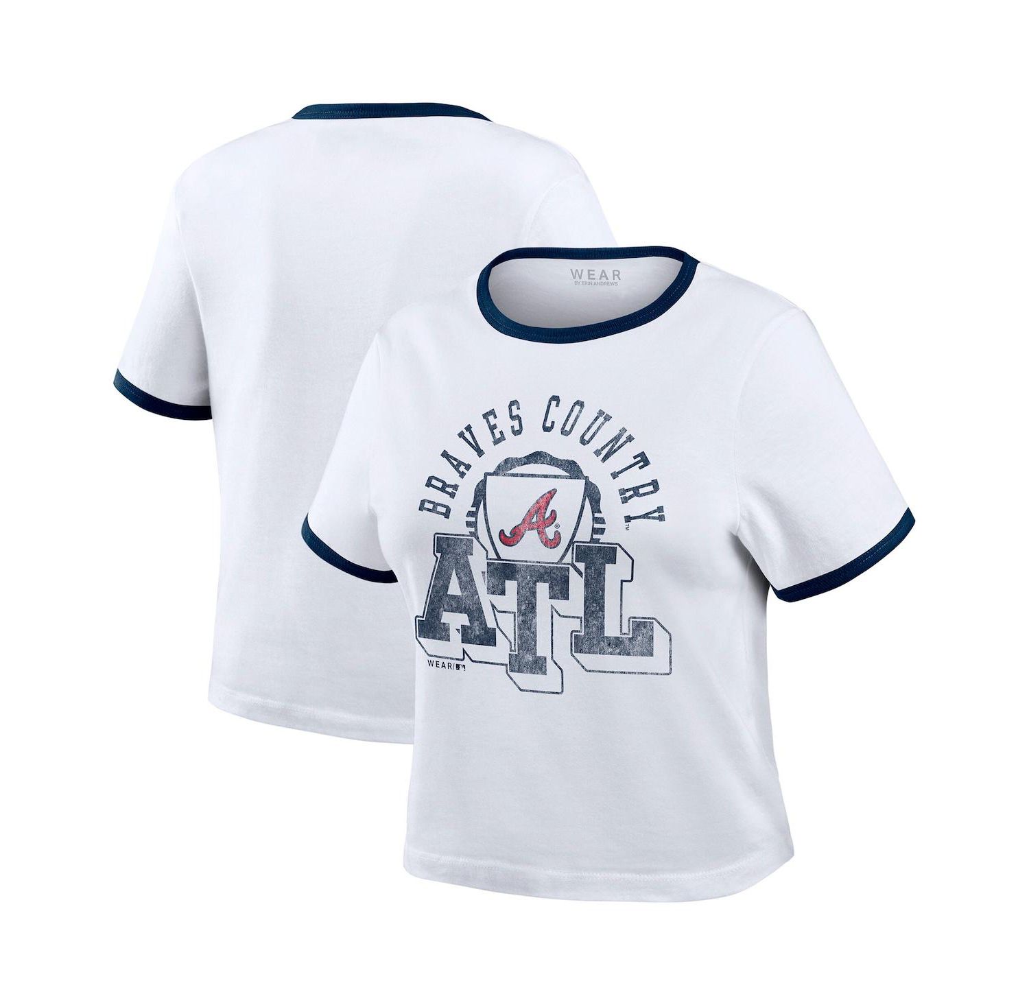 Women's White Atlanta Braves Ringer Baby T-Shirt
