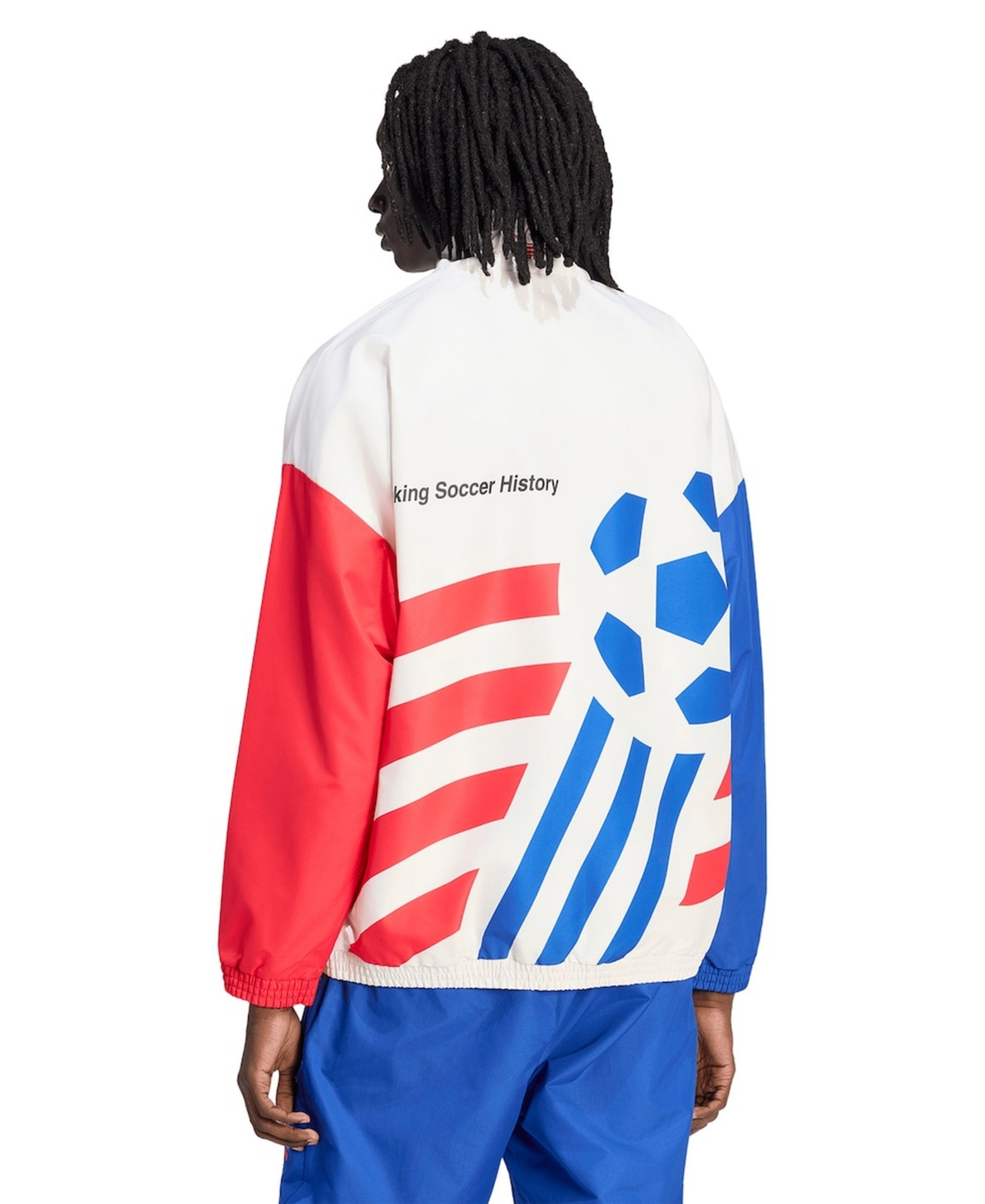 Adidas Men's White Usmnt 1994 World Cup Full-Zip Woven Track Jacket