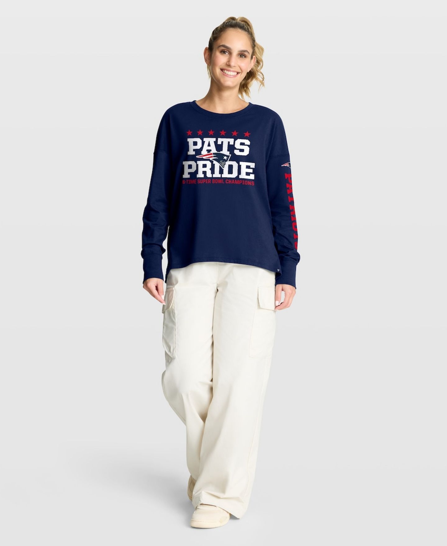 Женская футболка Fanatics Navy New England Patriots Hometown Legacy Long Sleeve — фото 5
