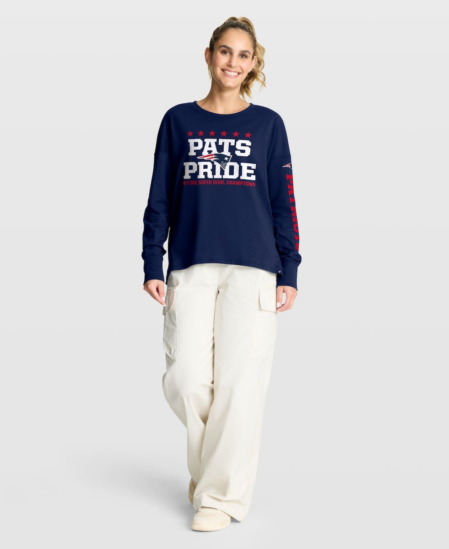 Women's Navy New England Patriots Hometown Legacy Long Sleeve T-Shirt