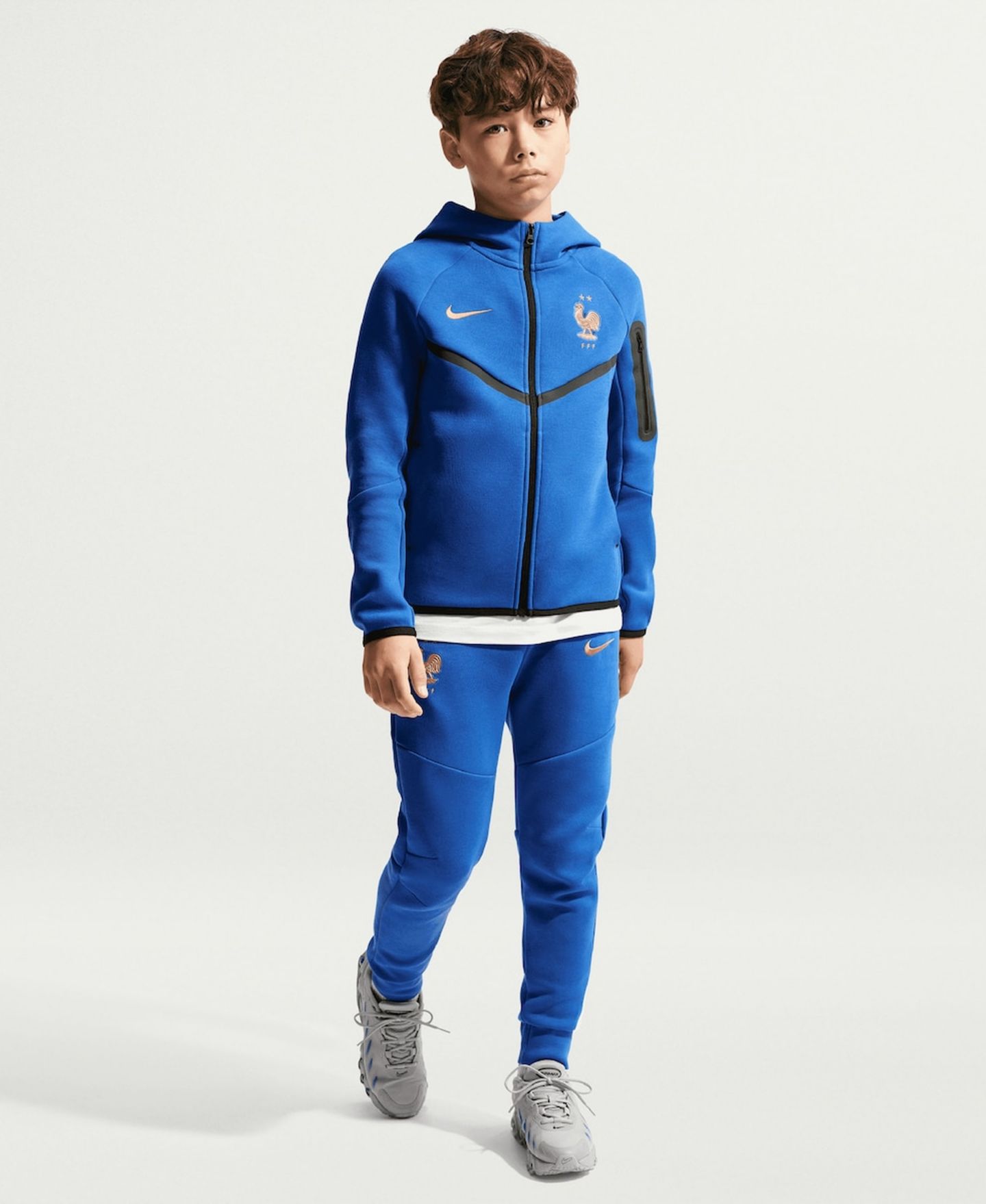 Детское худи Nike Blue France National Team Tech Fleece Full-Zip — фото 2
