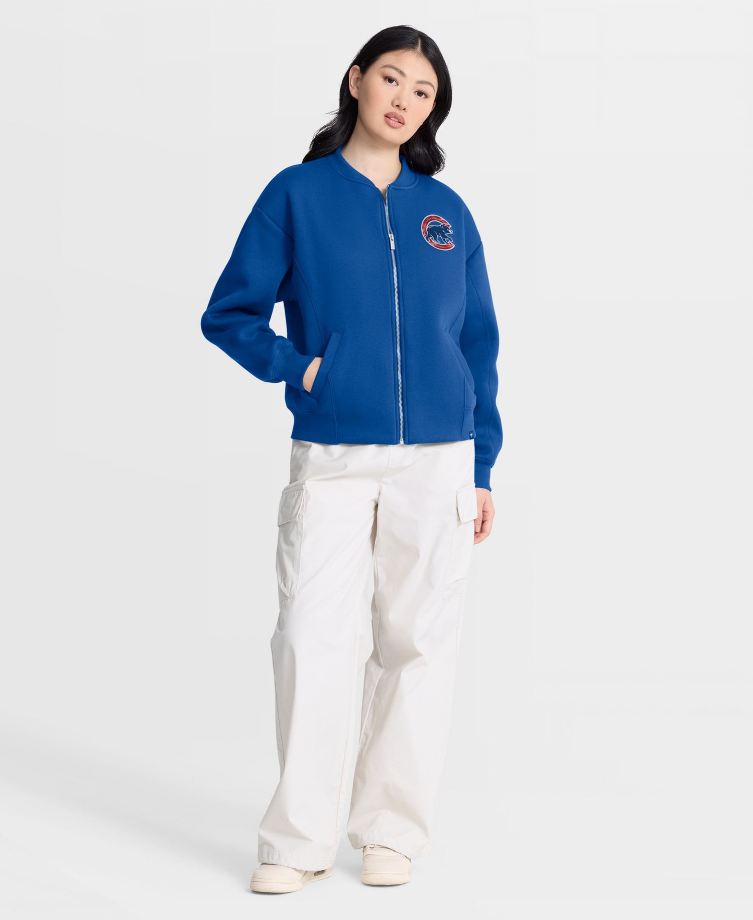 Women's Royal Chicago Cubs Oversized Rage Against Full-Zip Jacket
