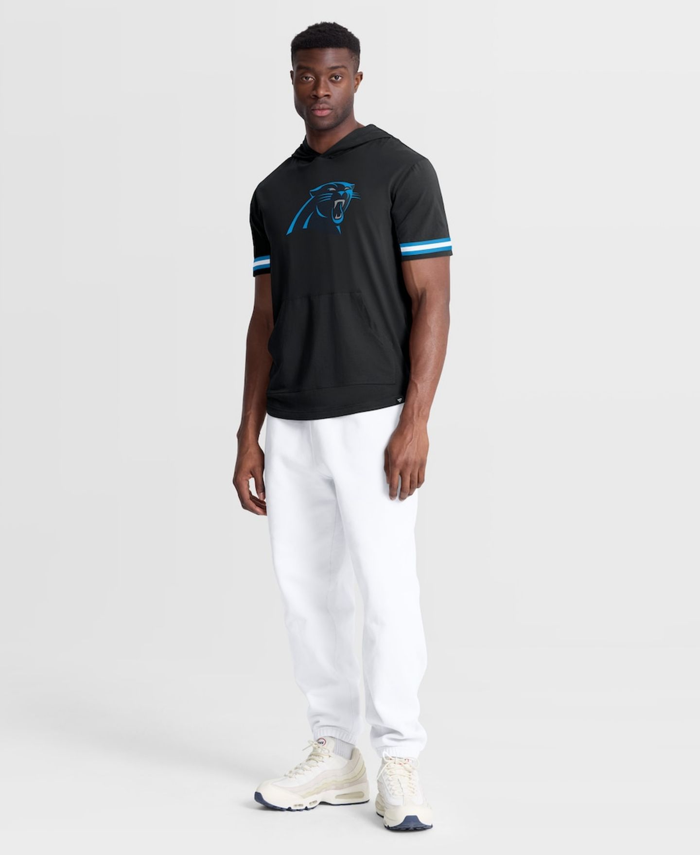 Мужская футболка Fanatics Black Carolina Panthers Optimal Play Short Sleeve Hooded — фото 5