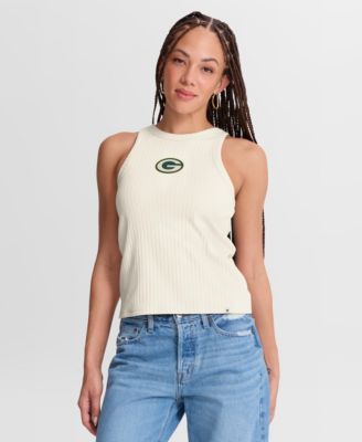 Women's Cream Green Bay Packers Star Play Tri-Blend Ribbed&nbsp;Tank Top