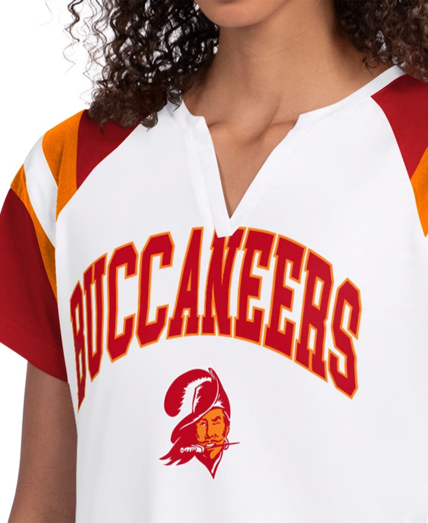 Women's White Tampa Bay Buccaneers Game On Notch Neck T-Shirt