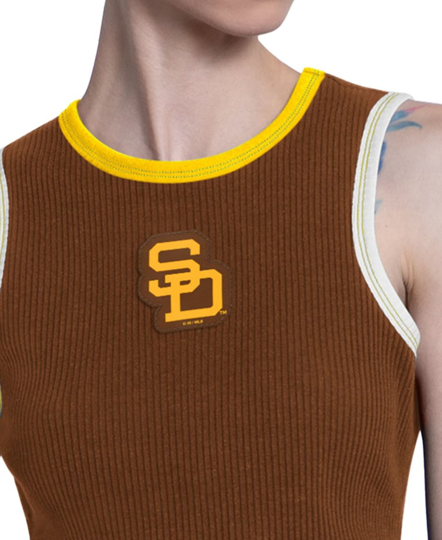 Women's Brown San Diego Padres Cooperstown Play the Ball Crop Tank Top