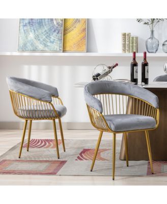 Mid-Century Modern Glam Velvet Dining Chairs Set of 2