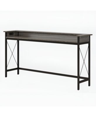 Industrial Entryway Console Table with Charging Station and USB Ports