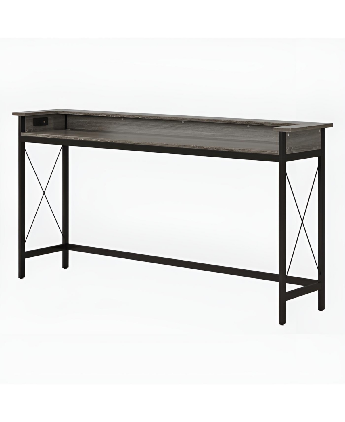 Slickblue Industrial Entryway Console Table with Charging Station and Usb Ports