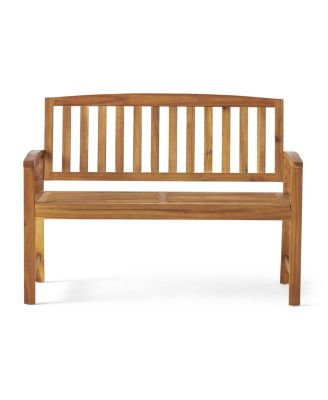 Farmhouse Acacia Wood Outdoor Bench