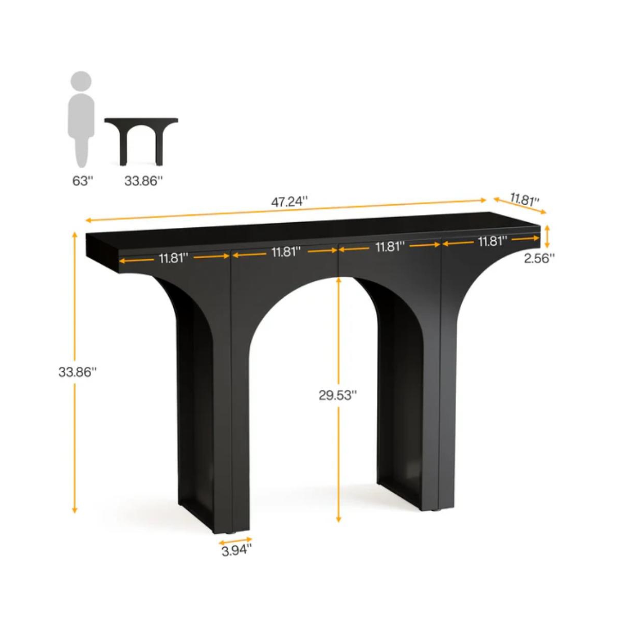 Slickblue Modern Wooden Entryway Console Table with Decorative Arch Base Design