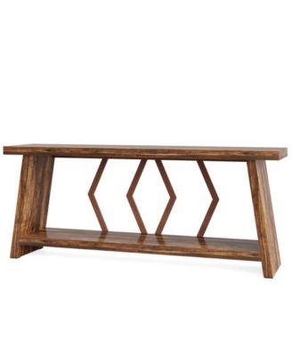 Entryway Console Table with Storage Shelves for Living Room and Hallway Decor