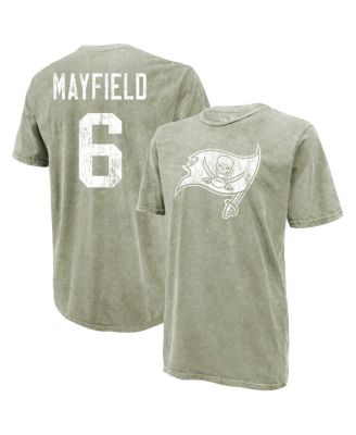 Men's Baker Mayfield Moss Green Tampa Bay Buccaneers Mineral Wash Name & Number T-Shirt