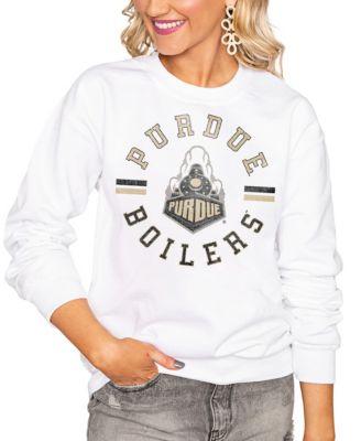 Women's White Purdue Boilermakers Oversized Days Perfect Crew Sweatshirt