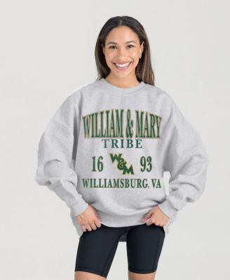 Women's Ash William Mary Tribe Premium Fleece Pullover Sweatshirt