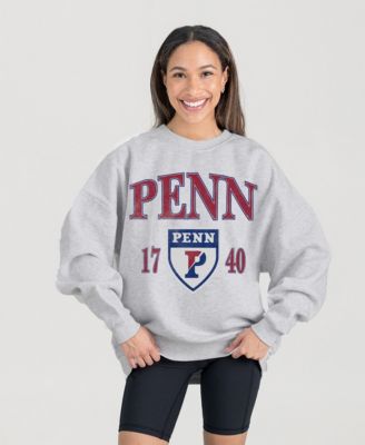 Women's Ash Pennsylvania Quakers Premium Fleece Pullover Sweatshirt