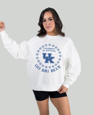 Women's White Kentucky Wildcats Stars Premium Fleece Drop Pullover Sweatshirt