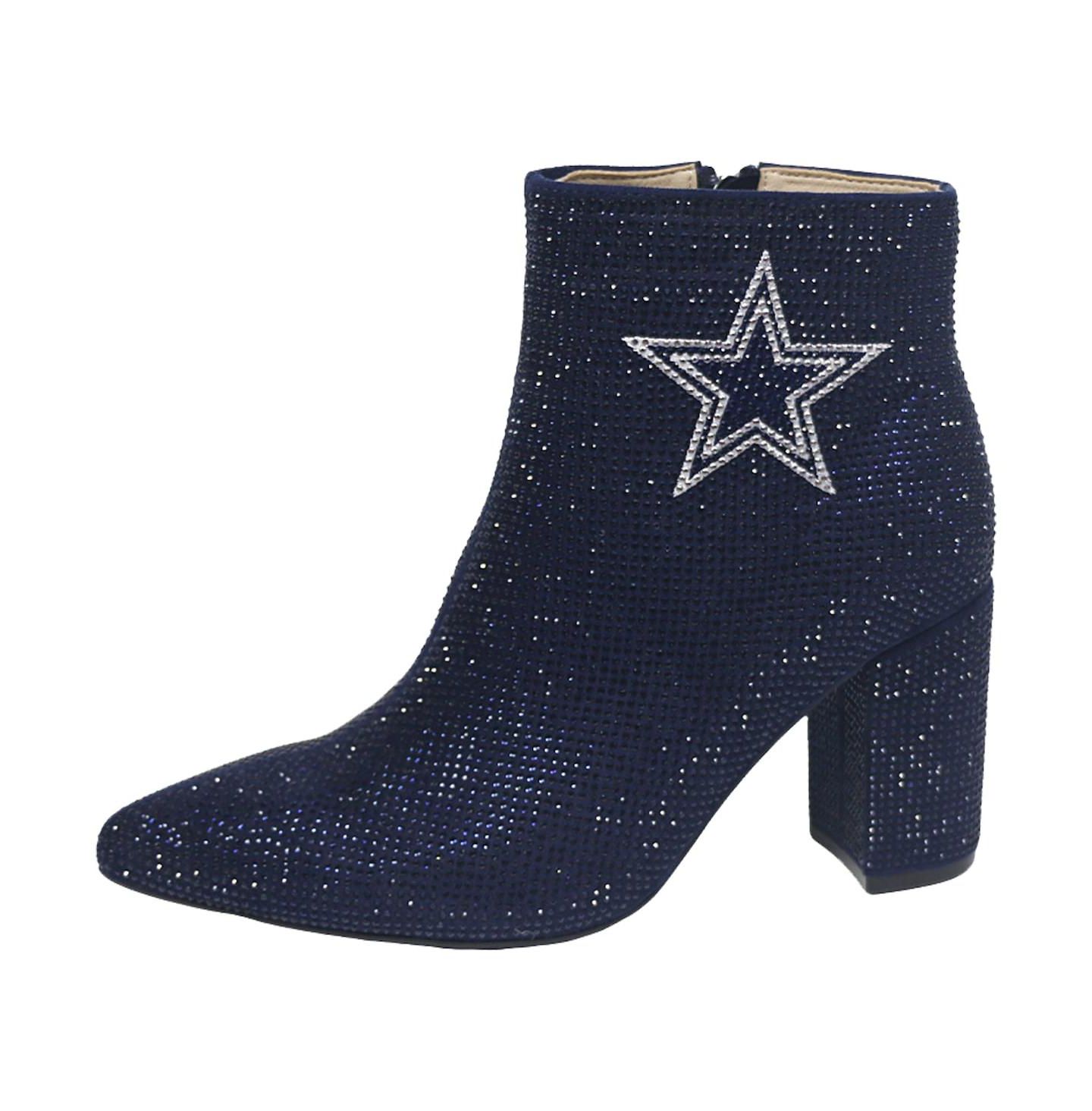 Женские ботинки Cuce Navy Dallas Cowboys Crystal Heel Booties — фото 2