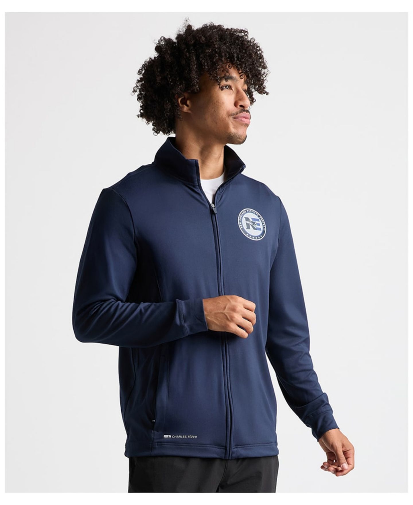 Мужская куртка Charles River Apparel x New England Patriots Navy Nu Fitness Full-Zip — фото 2