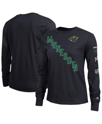Women's Black Minnesota Wild 2-Hit Long Sleeve T-Shirt