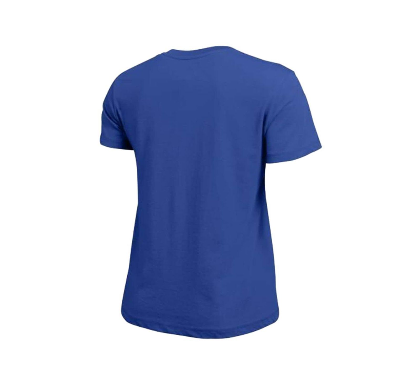 Women's Royal Buffalo Sabres Arch Mascot Logo T-Shirt