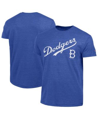 Men's Royal Brooklyn Dodgers Cooperstown Wordmark Lockup Tri-Blend T-Shirt