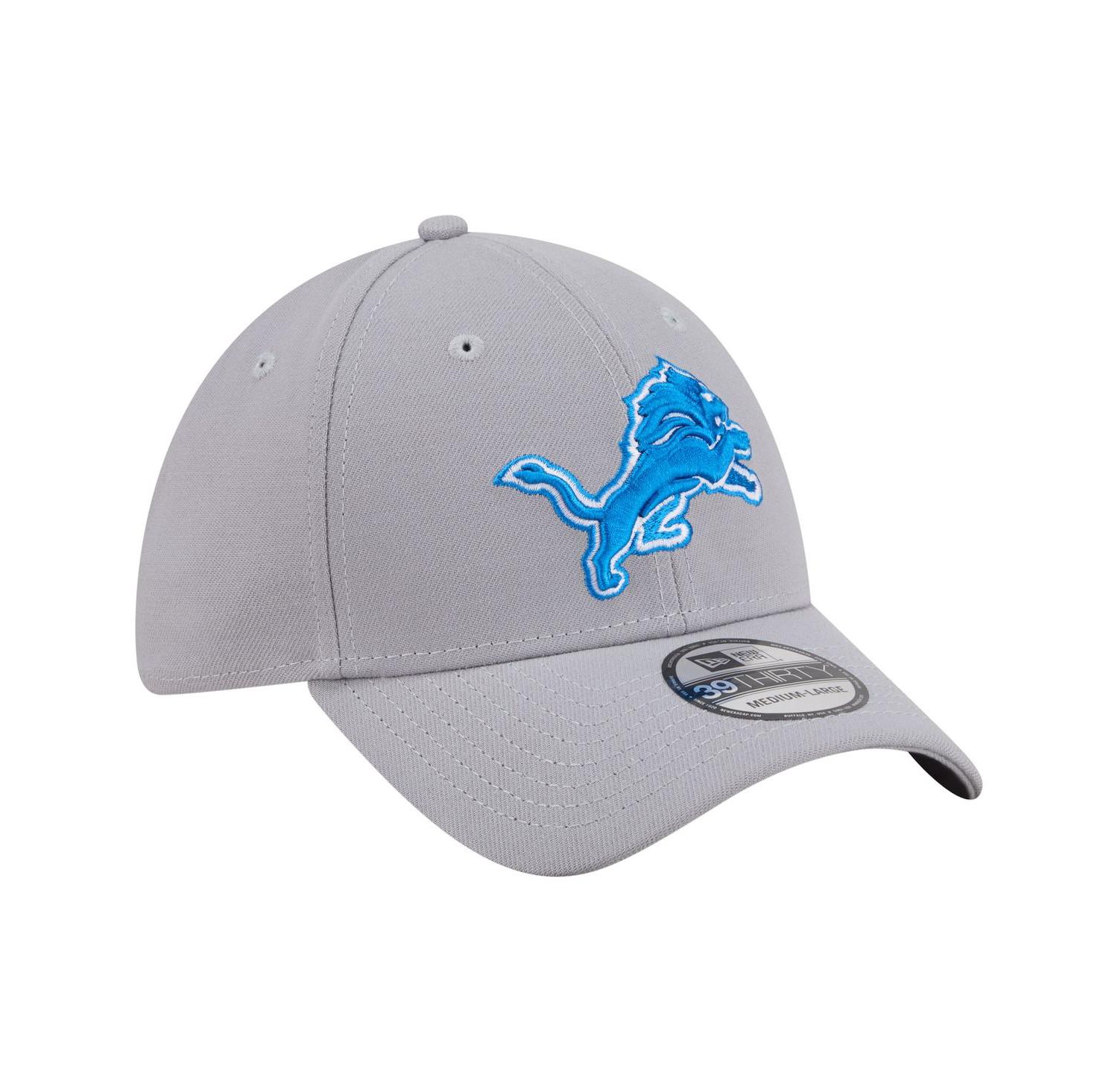 Men's Gray Detroit Lions Core Team 39THIRTY Flex Hat