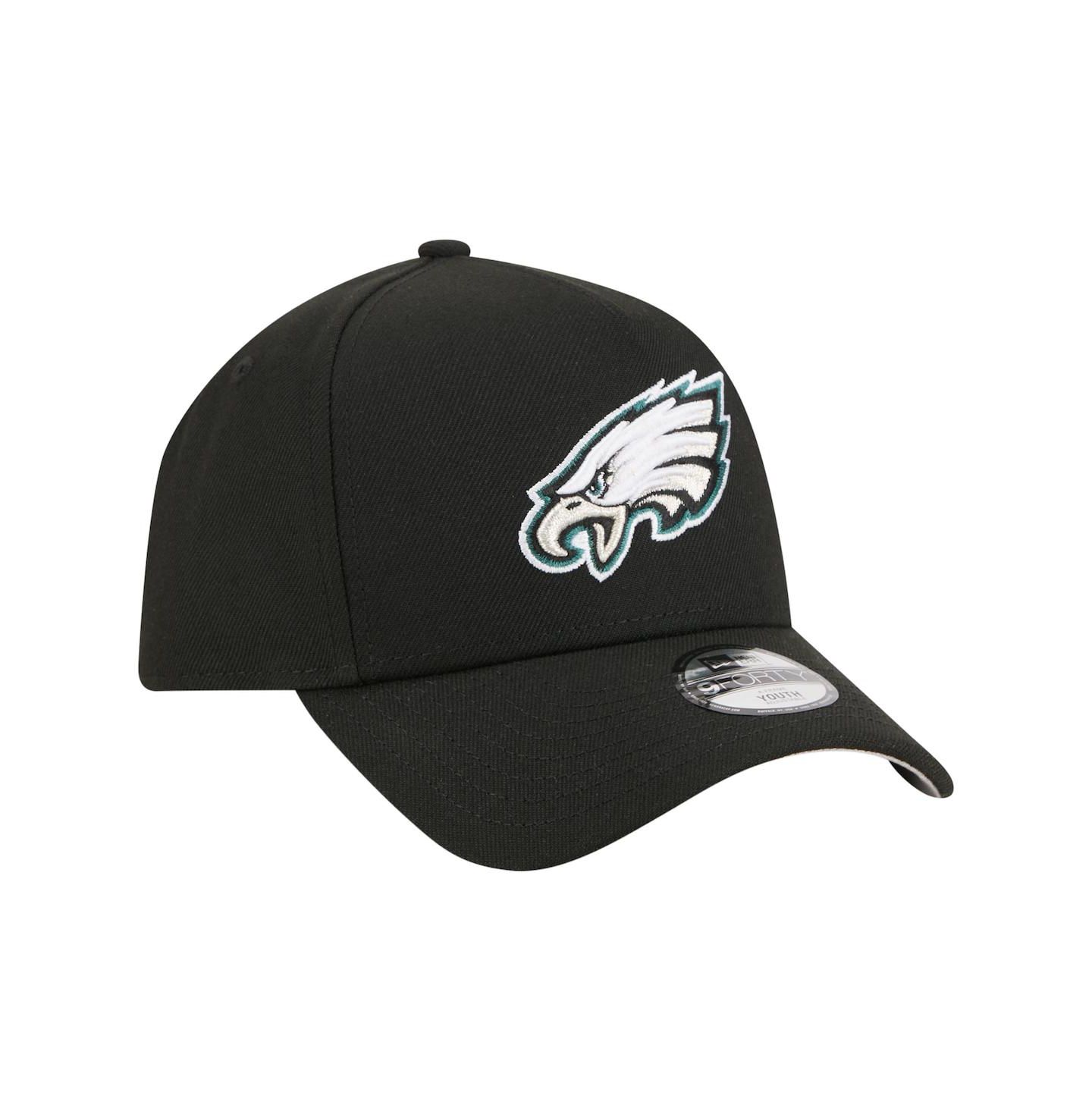 Детская кепка New Era Black Philadelphia Eagles 9FORTY A-Frame Adjustable Hat — фото 4