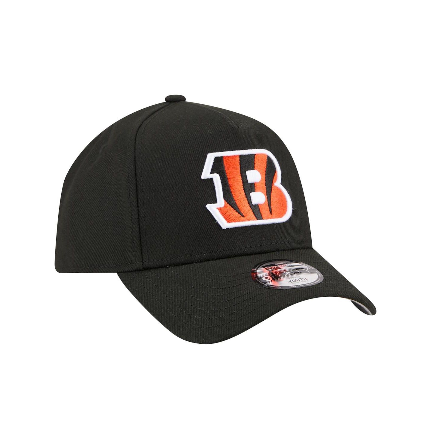 Детская кепка New Era Black Cincinnati Bengals 9FORTY A-Frame Adjustable Hat — фото 4