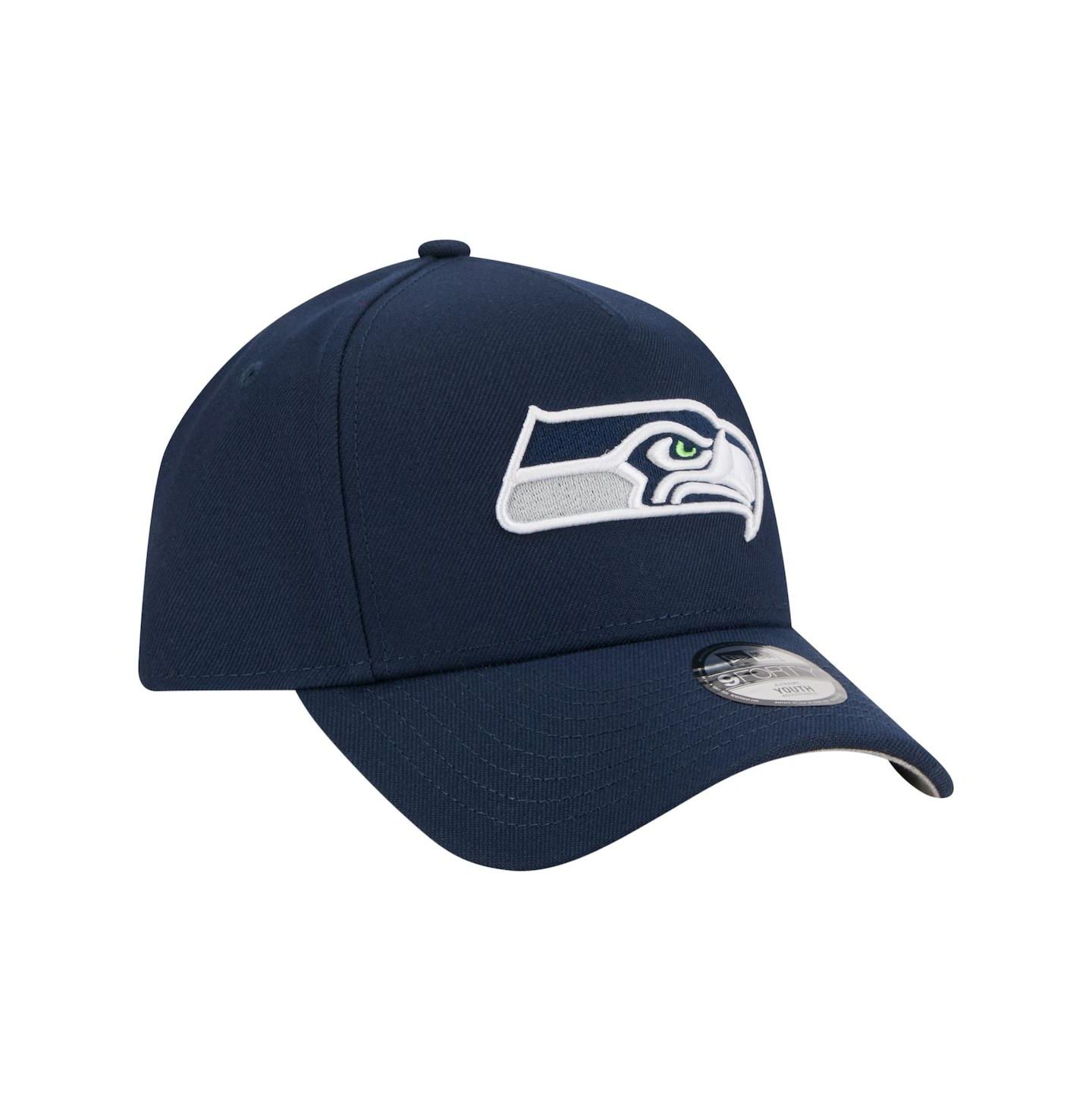 Детская кепка New Era College Navy Seattle Seahawks 9FORTY A-Frame Adjustable Hat — фото 4