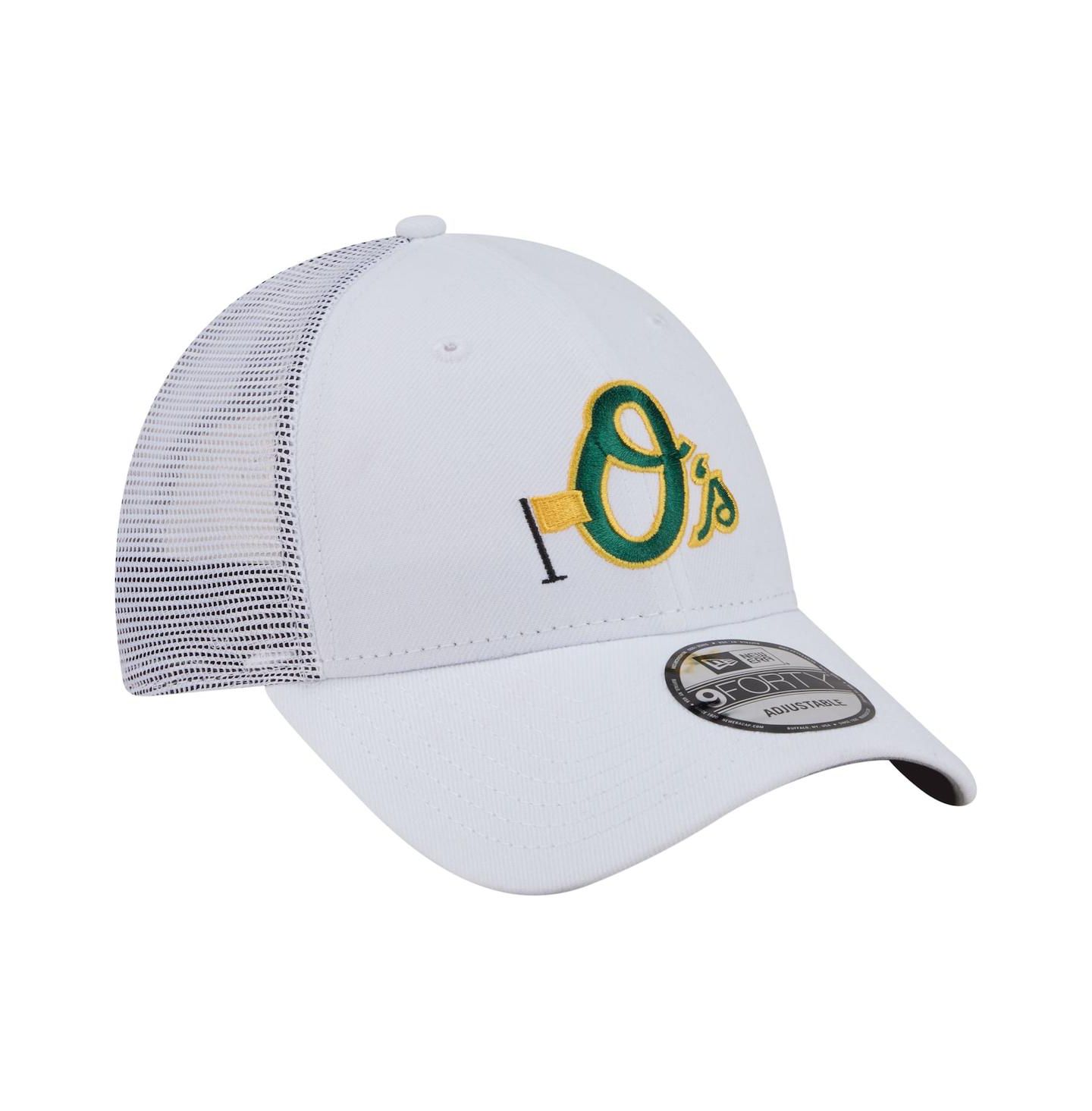 Мужская кепка New Era White Baltimore Orioles Flag 9FORTY Trucker Adjustable Hat — фото 4